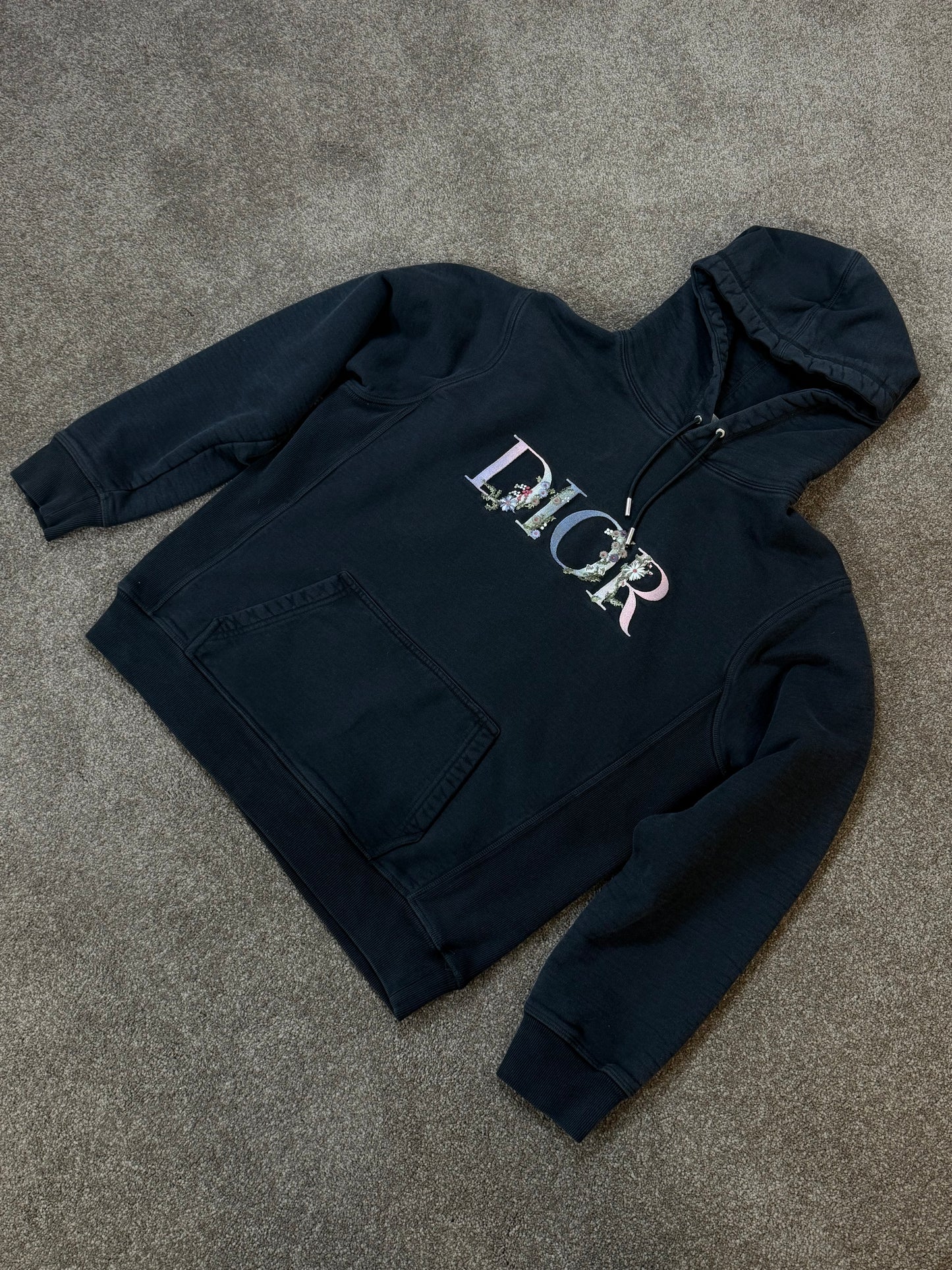 Dior Floral Logo Embroidered Hoodie