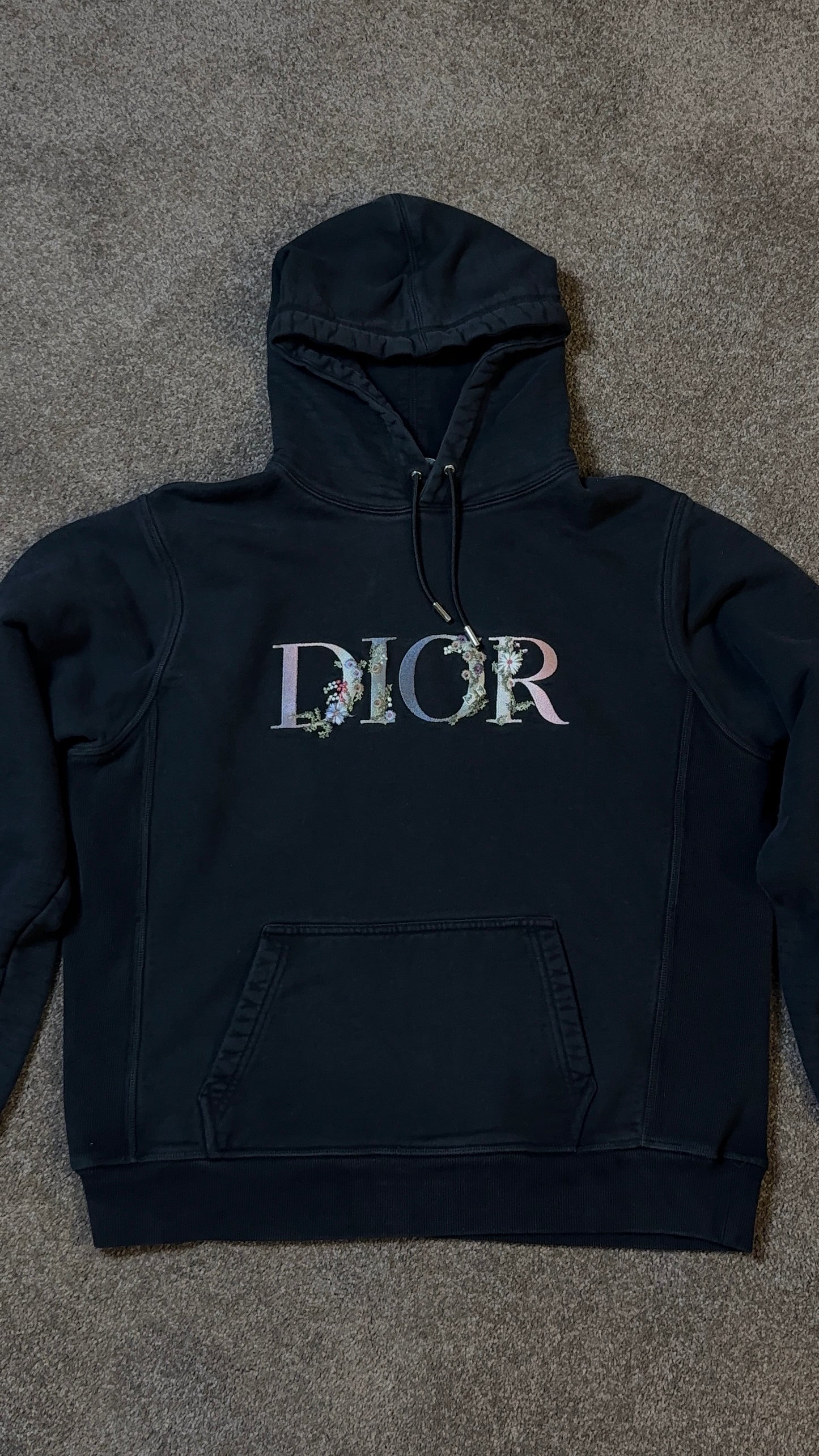 Dior Floral Logo Embroidered Hoodie