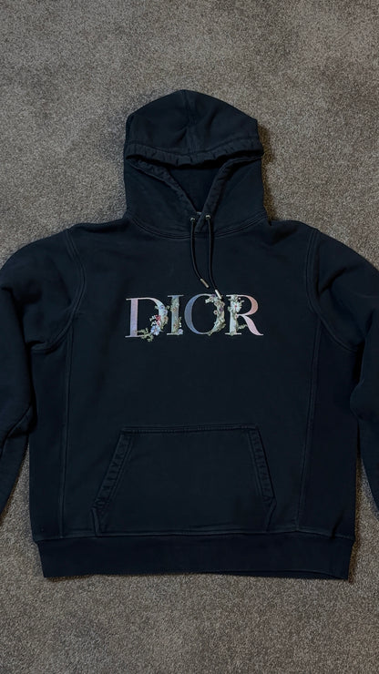 Dior Floral Logo Embroidered Hoodie