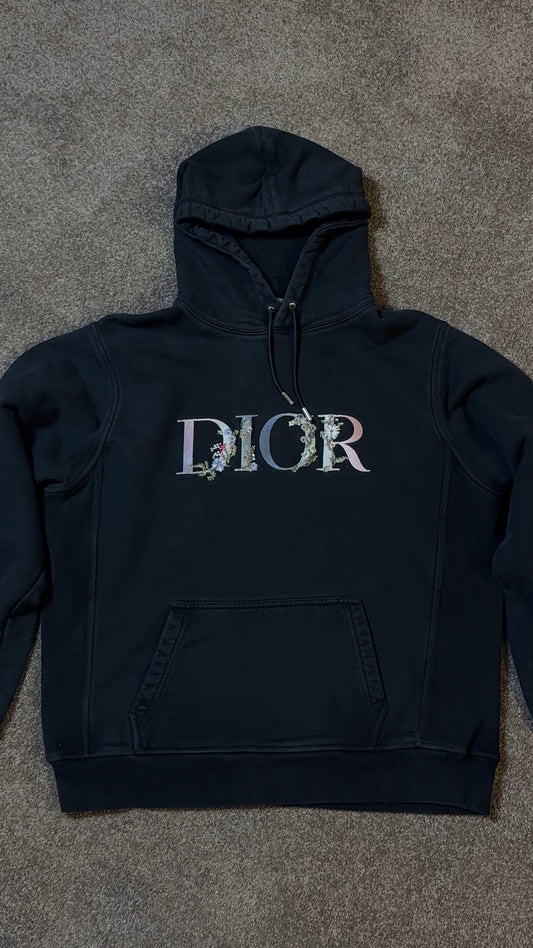 Dior Floral Logo Embroidered Hoodie