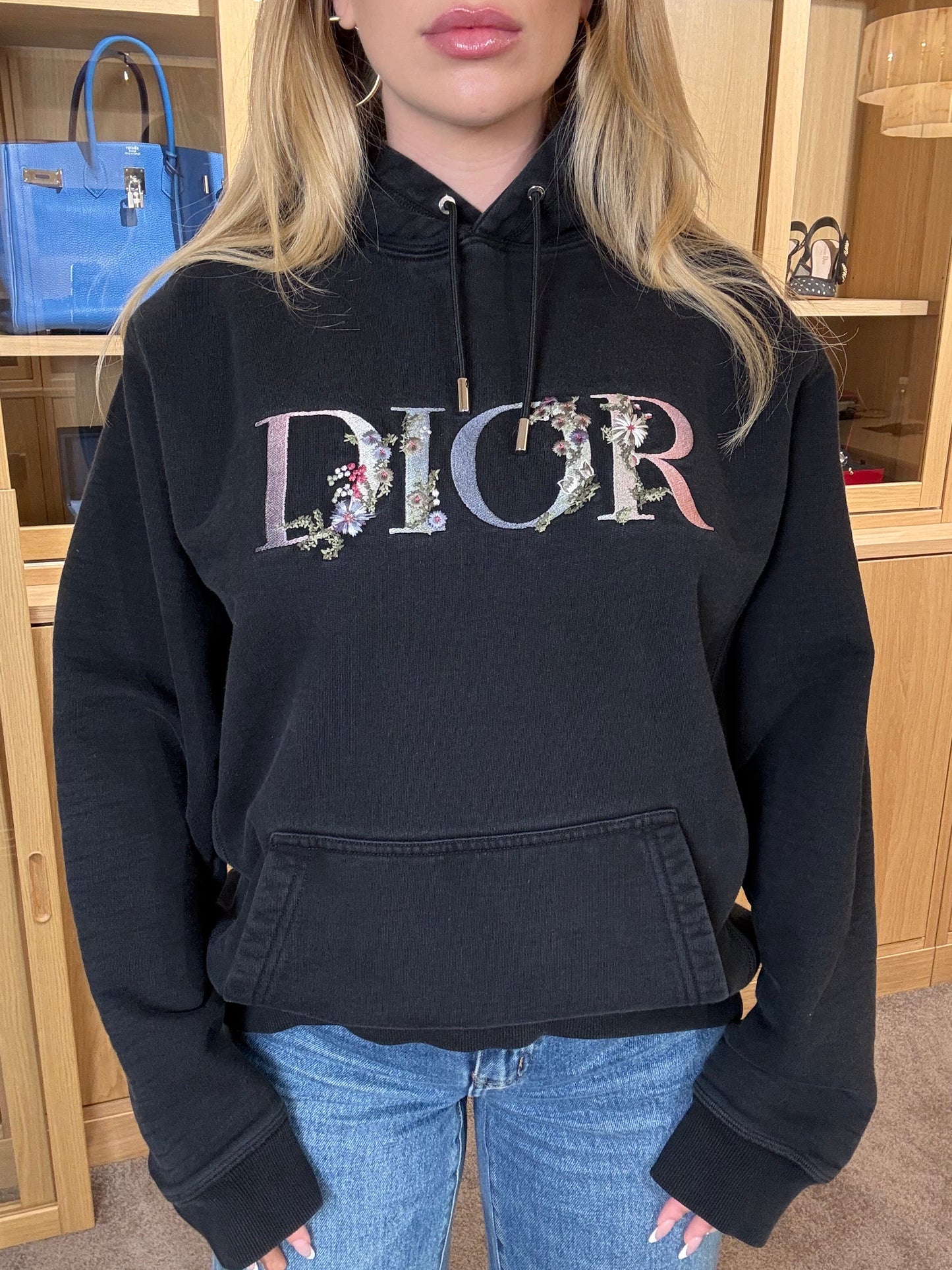 Dior Floral Logo Embroidered Hoodie