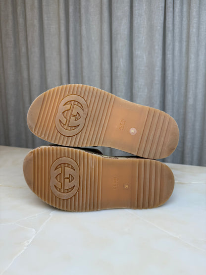 Gucci Angelina GG Monogram Platform Slides Size 36