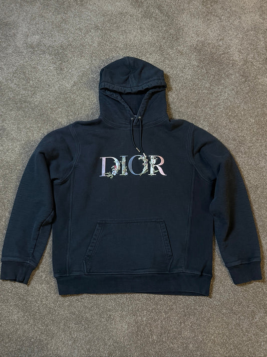 Dior Floral Logo Embroidered Hoodie
